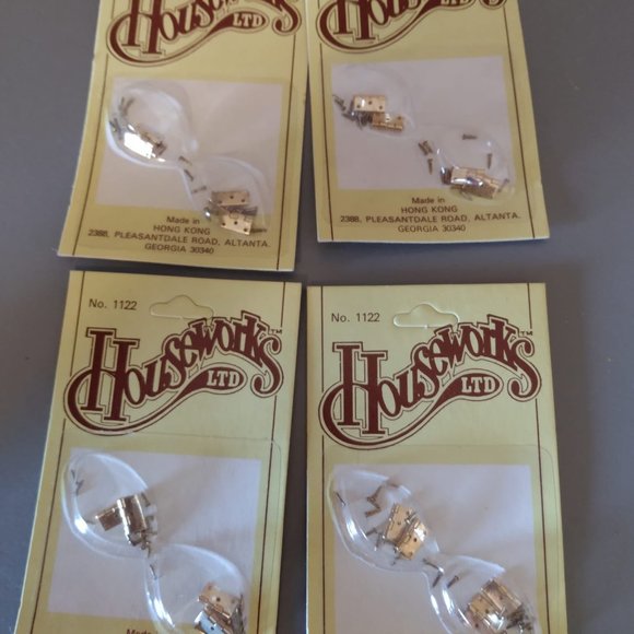 4 pks Houseworks Tiny Brass Hinges for Dollhouse and other Miniature projects. - Picture 1 of 1